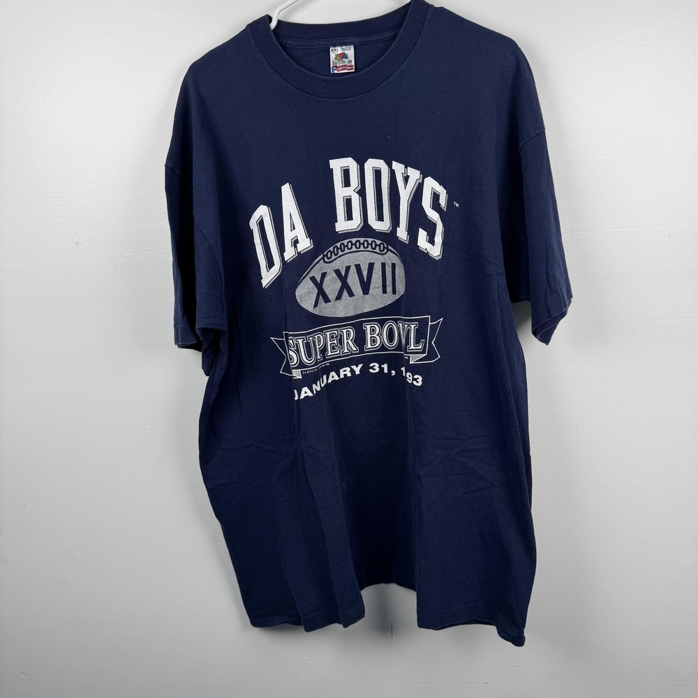 Vintage Dallas Cowboys Shirt Mens 2XL Blue Super Bowl XXVII NFL Football 90s